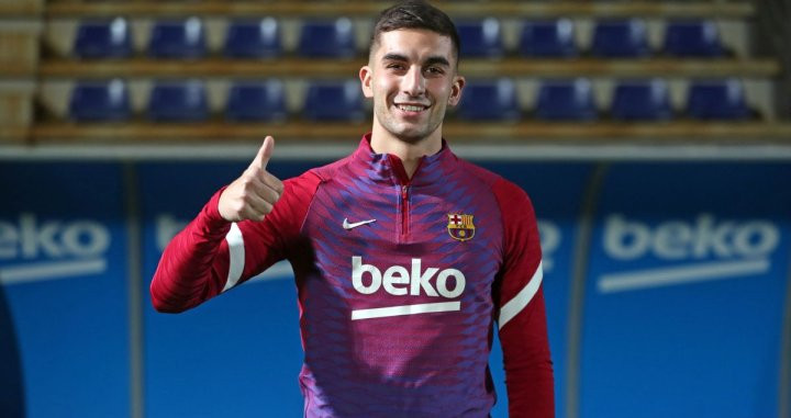 Ferran Torres, en su primer entrenamiento con el Barça en la Ciutat Esportiva Joan Gamper / FCB