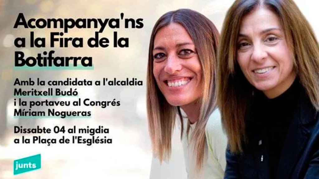 Míriam Nogueras y Meritxell Budó en la Fira de la botifarra de La Garriga