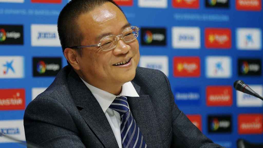 Chen Yansheng, en su primera comparecencia como presidente del Espanyol