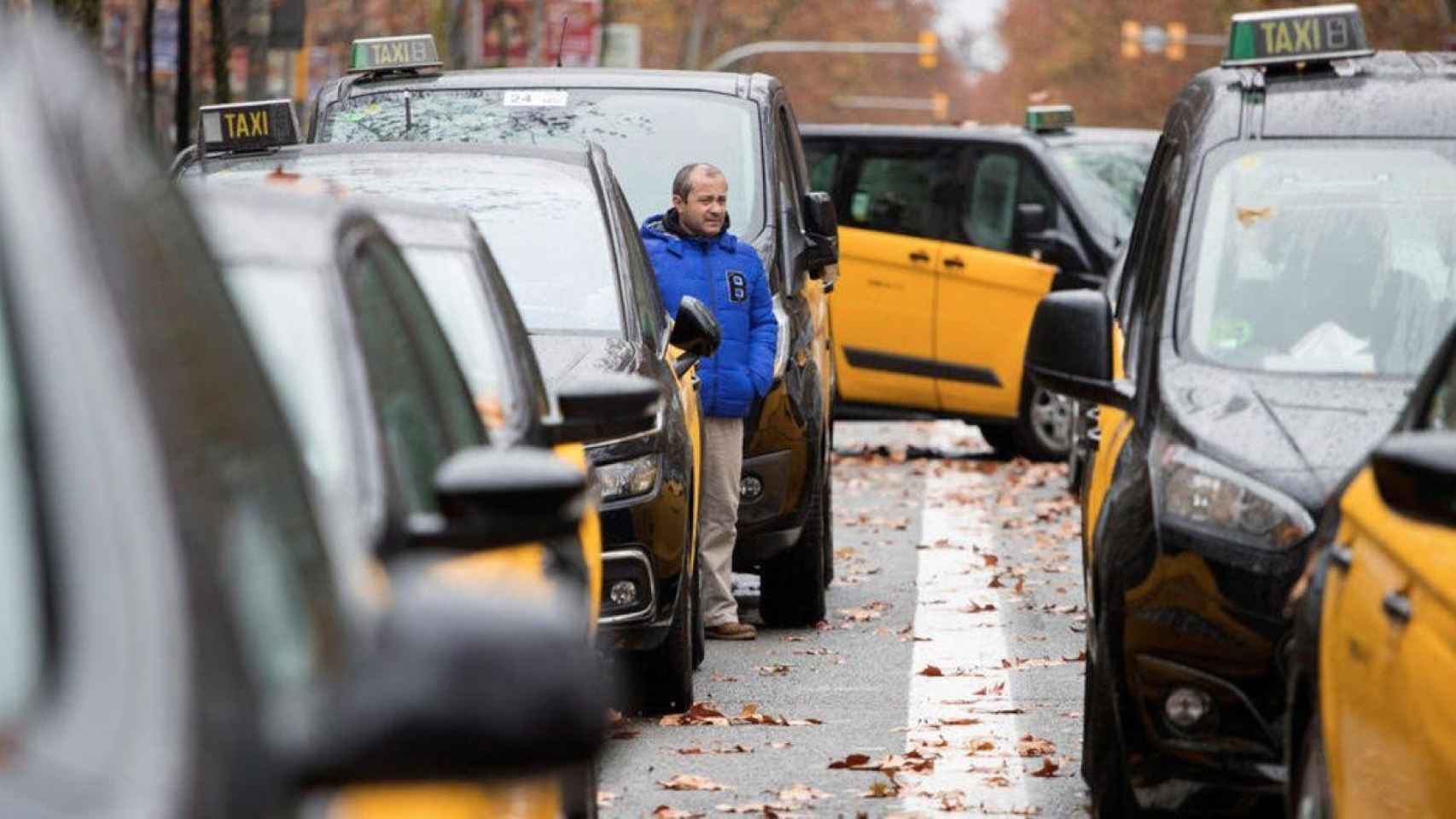 Concentración de taxis en protesta / EFE