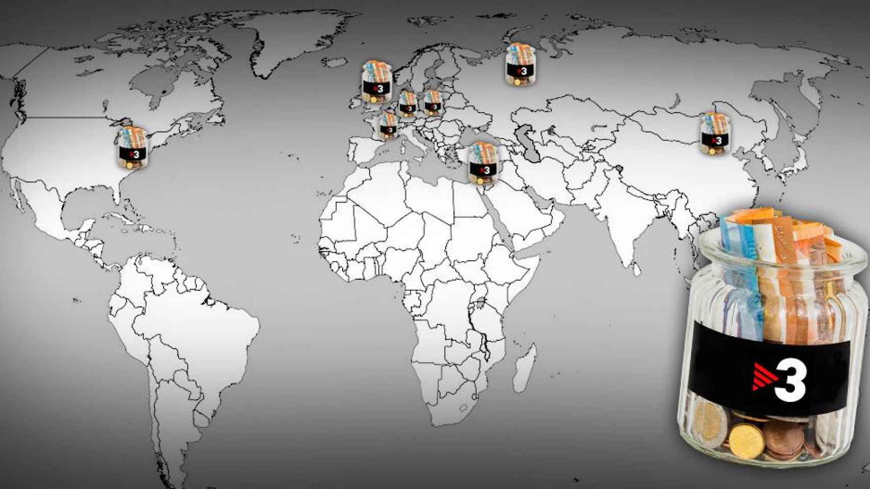 Países en los que TV3 ha invertido este año en corresponsalías / CG