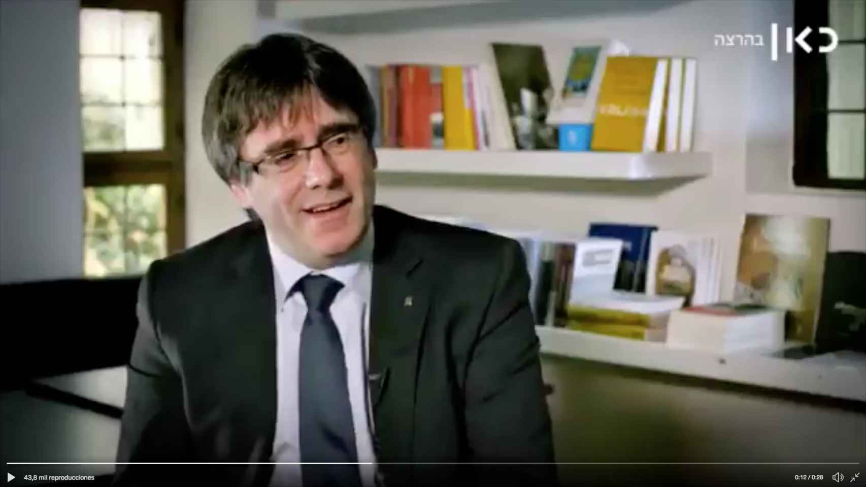 Puigdemont, entrevistado por el canal de televisión israelí KAN