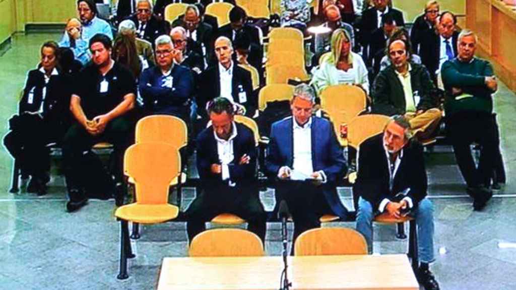 Sala de prensa de la Audiencia Nacional donde las fiscales emiten hoy su informe en el caso de corrupción política Gürtel / EFE