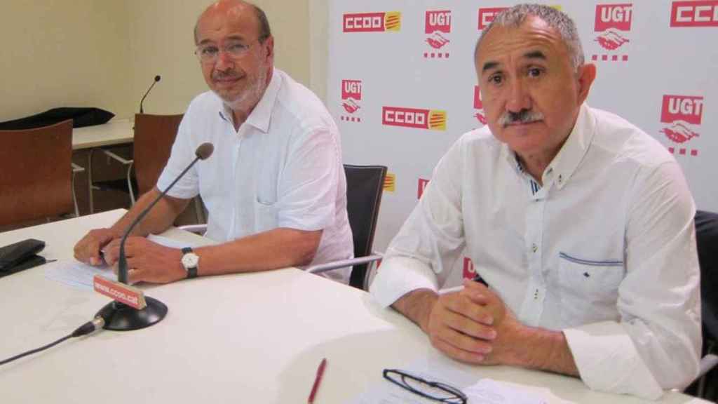 Joan Carles Gallego (CC.OO) y Josep Maria Álvarez (UGT), en una imagen de archivo.