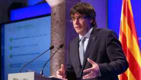 Carles Puigdemont, presidente de la Generalitat, hace balance de sus cien días de gobierno.