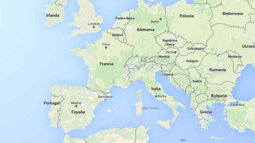 Mapa de una parte importante de Europa y norte de África.