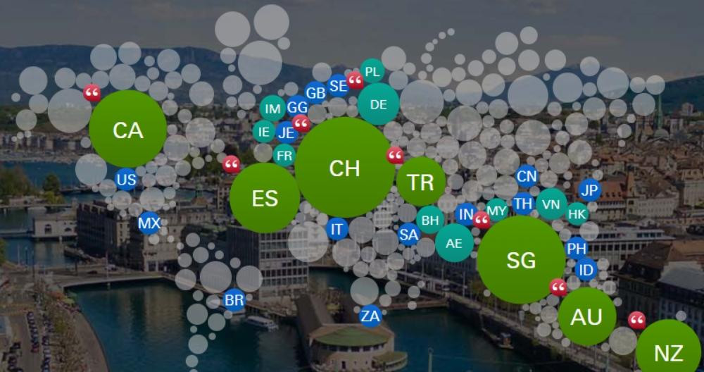 Infografía con los mejores países del HSBC Expat Explorer Survey