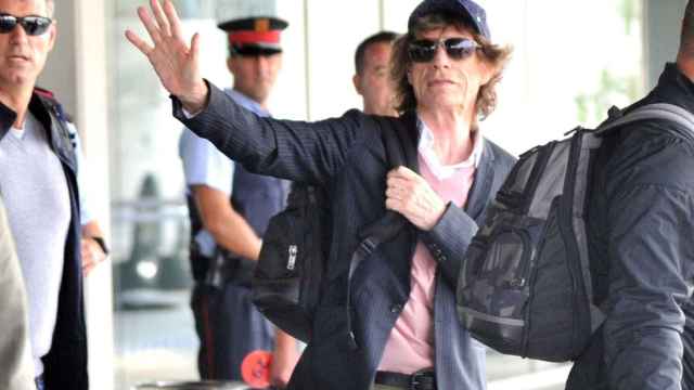 Mick Jagger a su llegada al aeropuerto de Barcelona el lunes pasado/ EUROPA PRESS