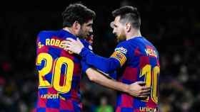 Sergi Roberto, junto a Leo Messi en choque del Barça | EFE