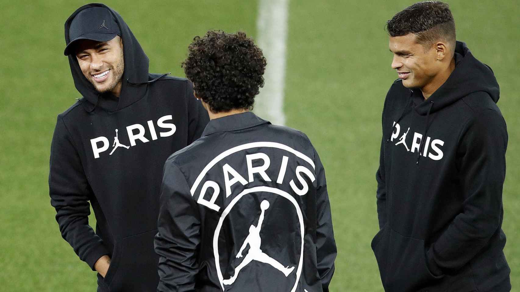 Neymar, junto a Thiago Silva y Marquinhos | REDES