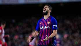 Luis Suárez lamenta una ocasión con el Barça / EFE