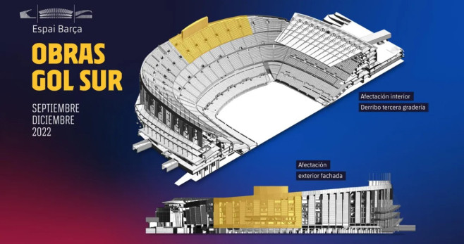 OBRAS CAMP NOU DERRIBO TERCERA GRADA