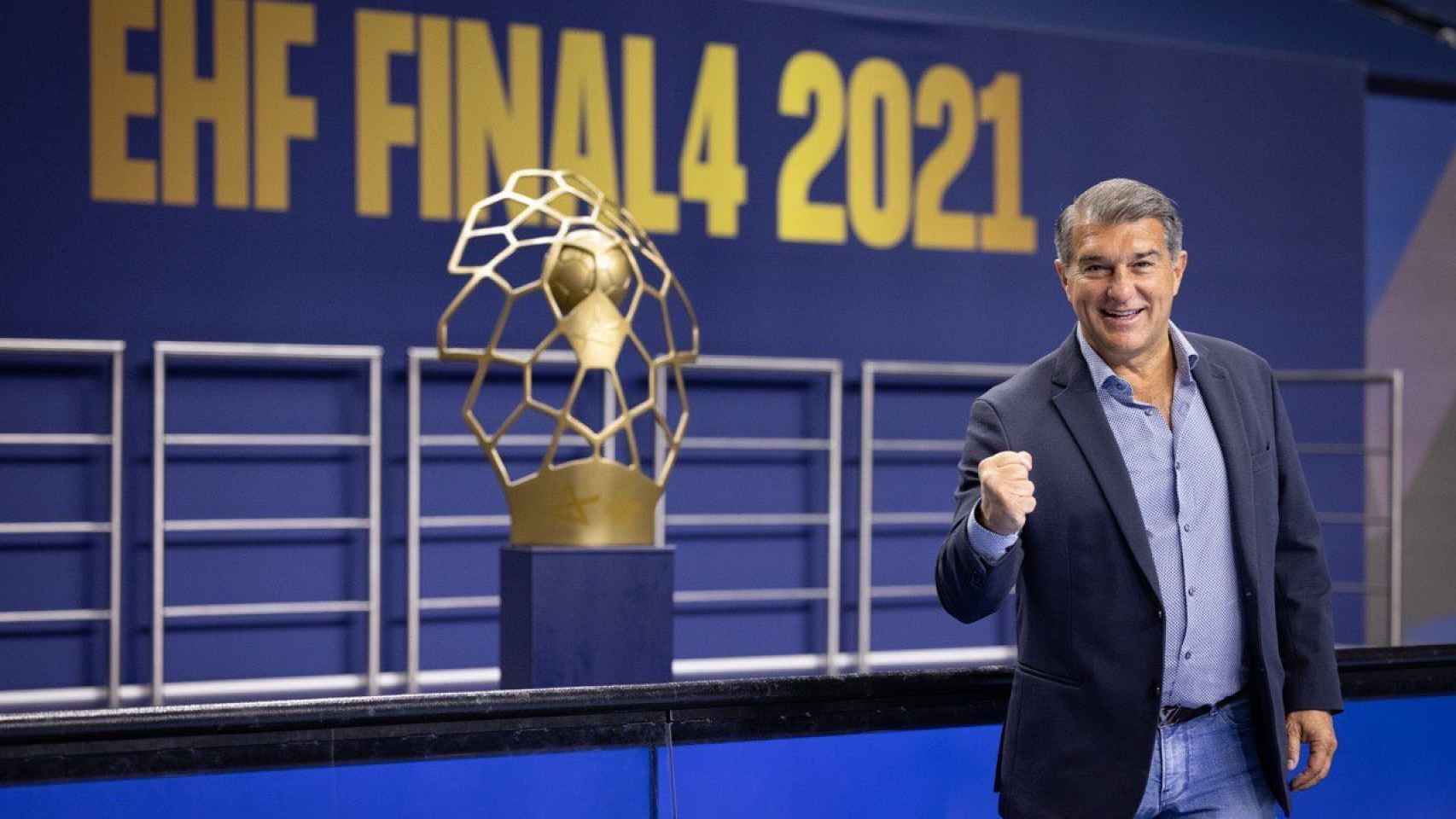 Laporta, presidente del Barça, con la Champions / FC Barcelona