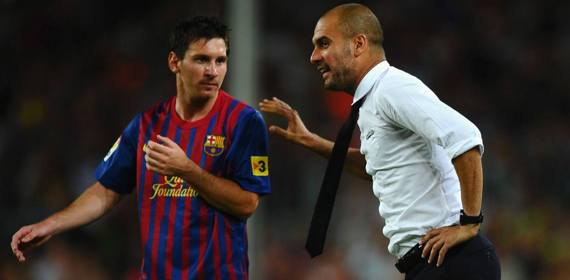 Messi y Guardiola conversan en un antiguo partido del Barça / REDES