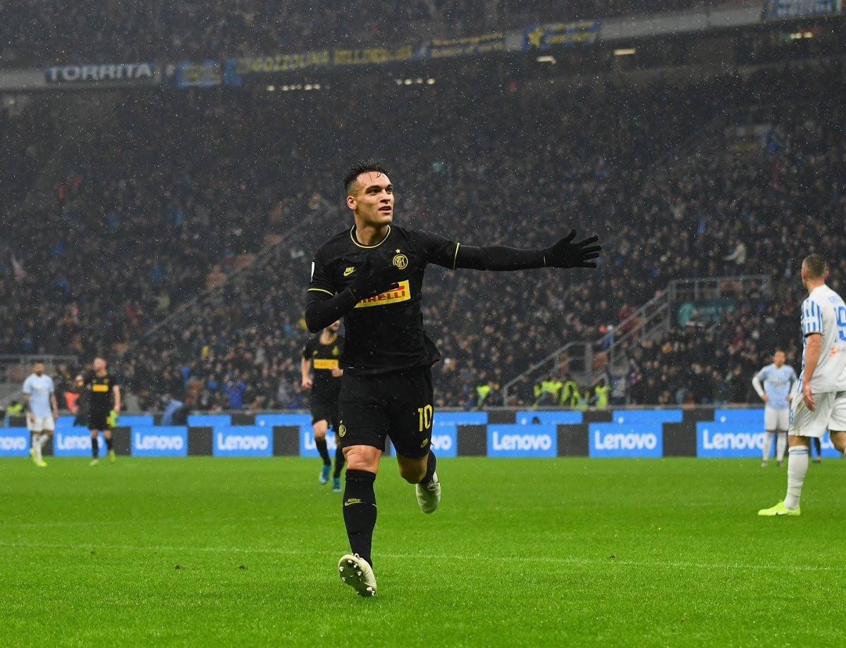 Lautaro Martínez celebrando un gol con el Inter de Milán / EFE