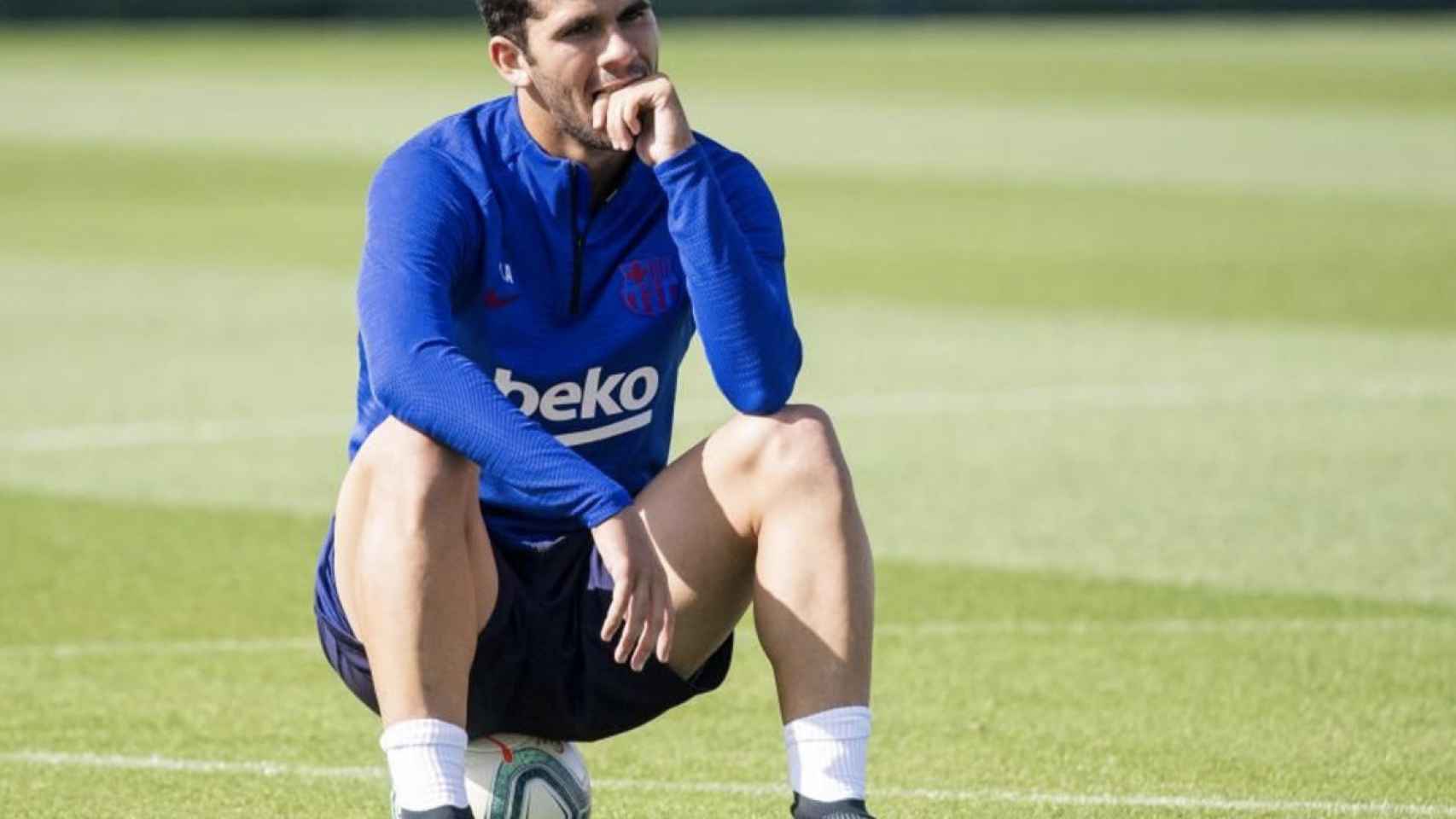 Una foto de Carles Aleñá durante un entrenamiento del Barça / FCB