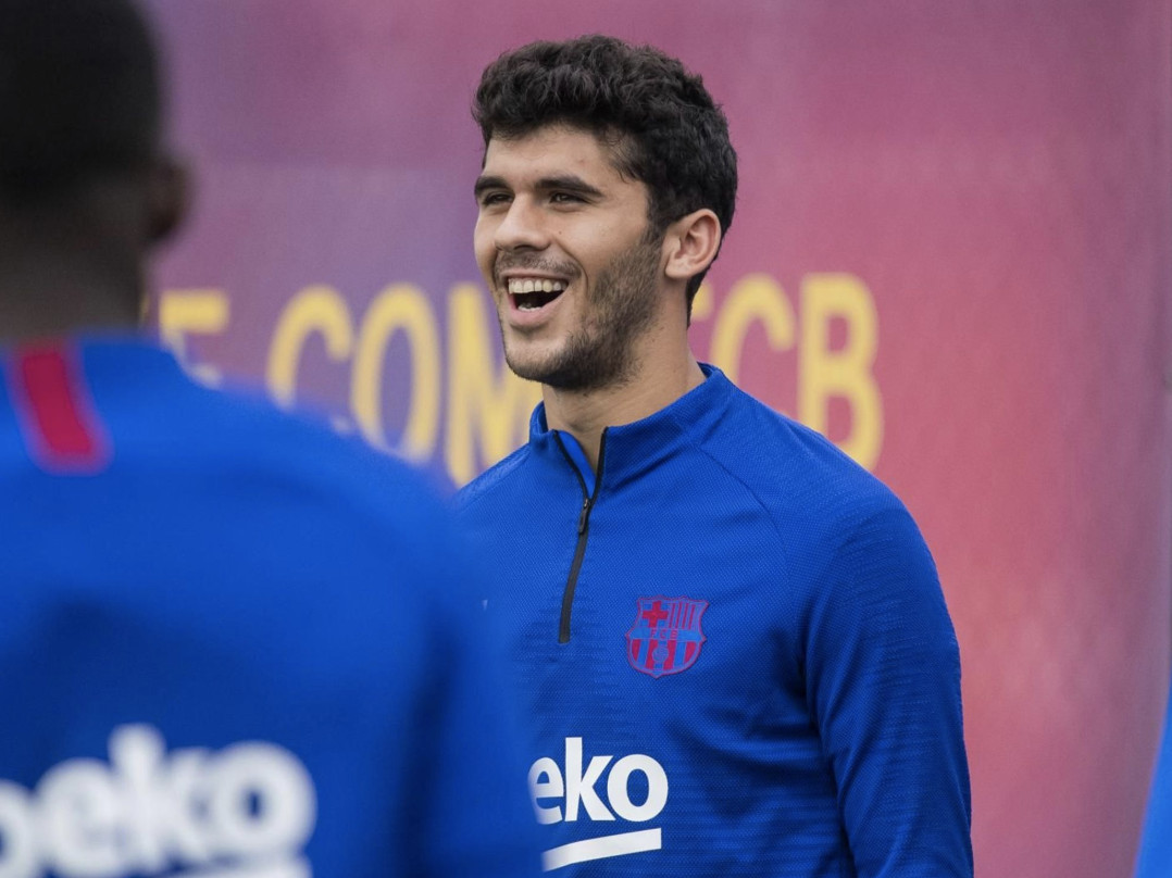 Una foto de Carles Aleñá en un entrenamiento del Barça de Valverde / FCB