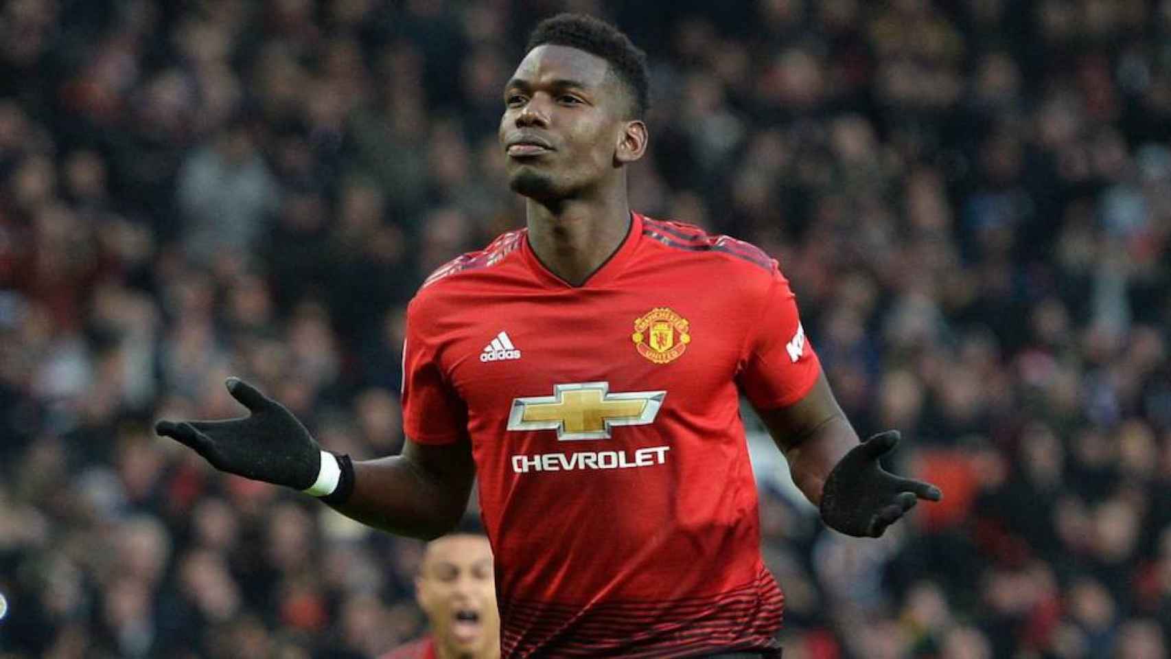 Una foto de Paul Pogba durante un partido del Manchester United / Twitter