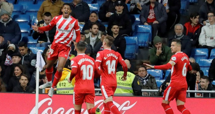 El 'Choco' Lozano celebra su gol frente al Real Madrid / EFE