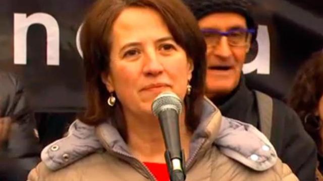 La presidenta de la ANC, Elisenda Paluzie, durante su intervención en Barcelona