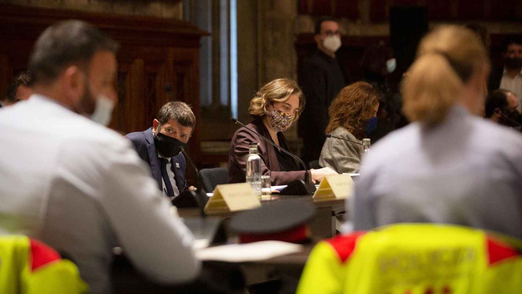 Ada Colau, alcaldesa de Barcelona, durante una reunión de la Junta de Seguridad de Barcelona / EP