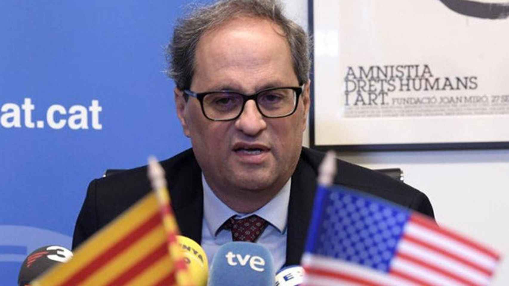 Quim Torra, durante una visita a Washington, capital de un país federal donde la gestión del coronavirus depende de los estados / EFE