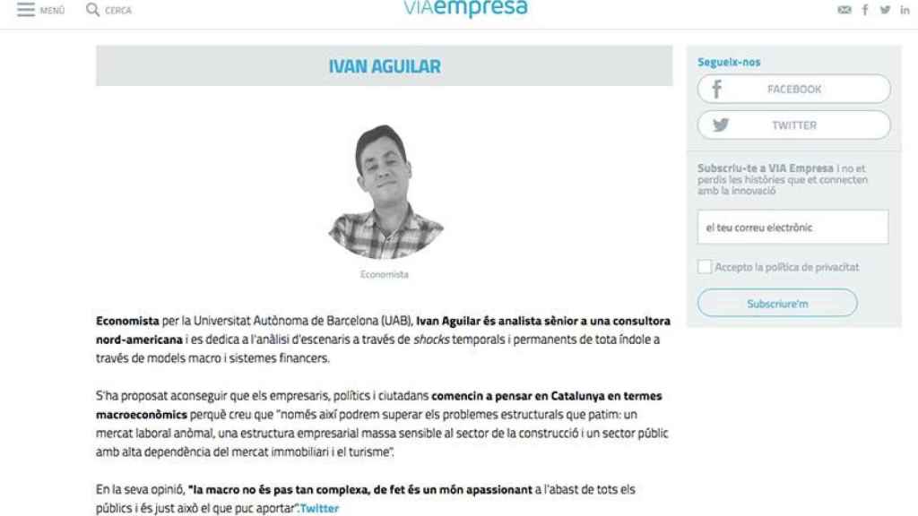 Ivan Aguilar, muy respetado en los ámbitos soberanistas, ha dado de baja sus perfiles en Twitter y Linkedin