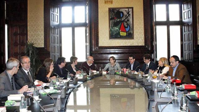 Reunión de la Mesa del Parlamento catalán.