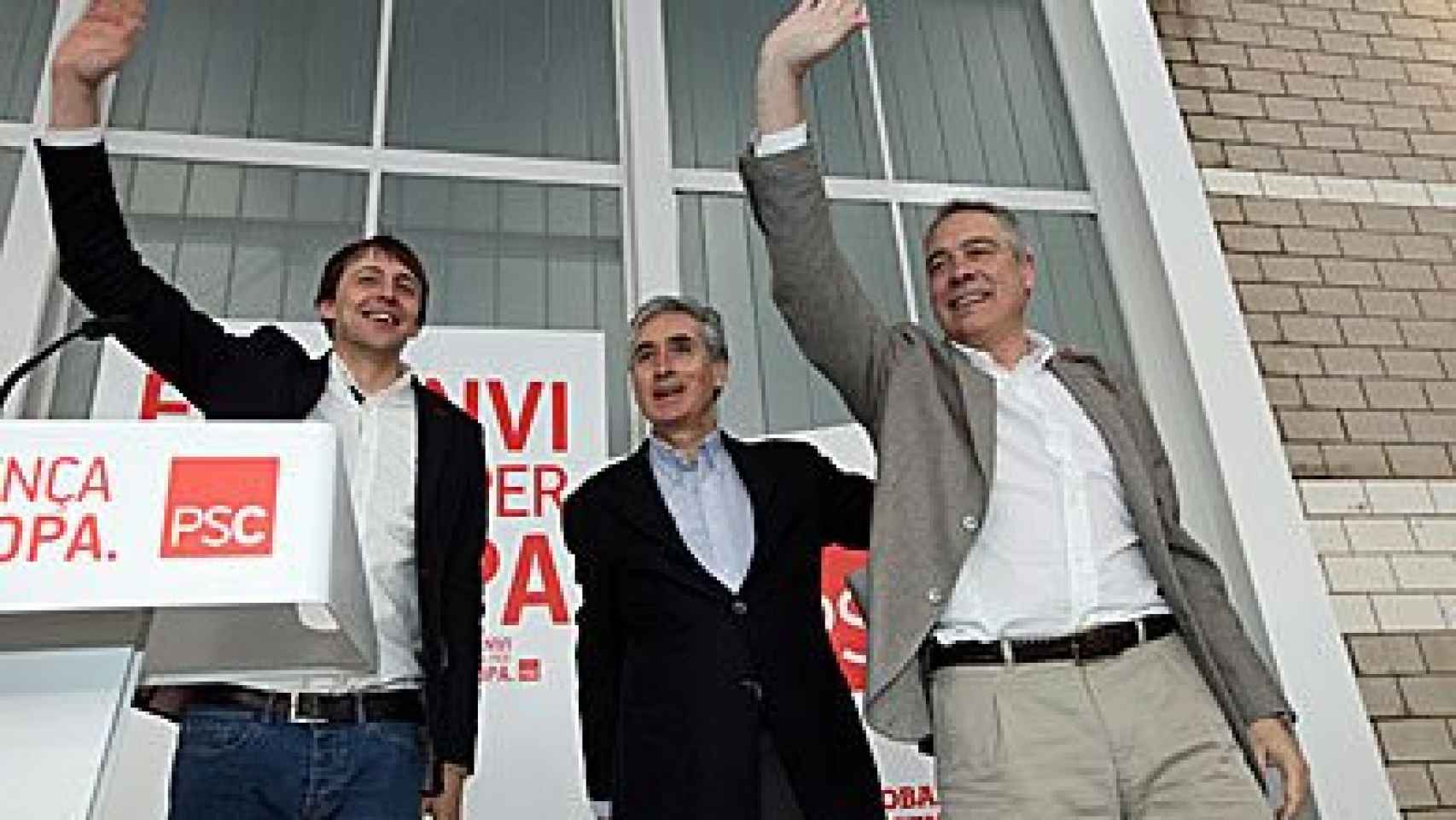 Javi López, Ramón Jáuregui (centro) y Pere Navarro
