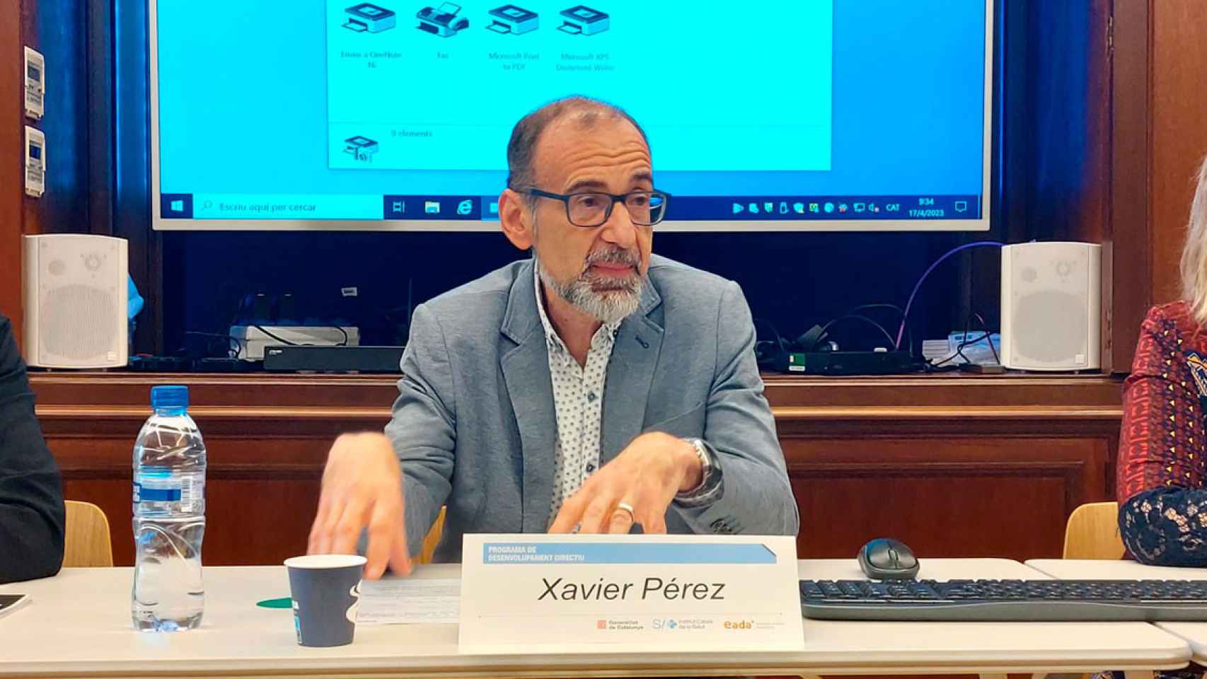 El nuevo gerente del ICS, Xavier Pérez, en un acto público / Cedida