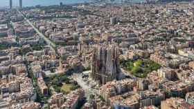 La Basílica de la Sagrada Familia, en Barcelona, vista desde el aire / EP