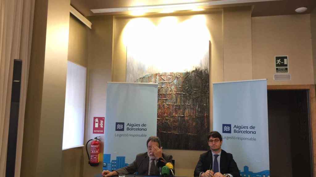 Ramon Folch y Antoni Capilla, en la presentación del informe sobre sostenibilidad de Agbar /CG