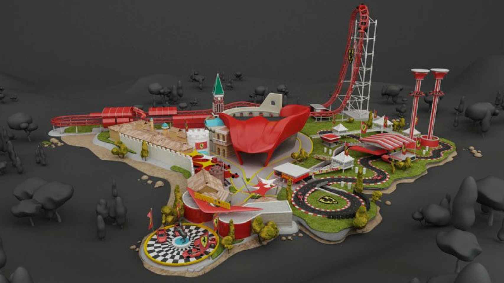 Imagen virtual del futuro Ferrari Land en Port Aventura.