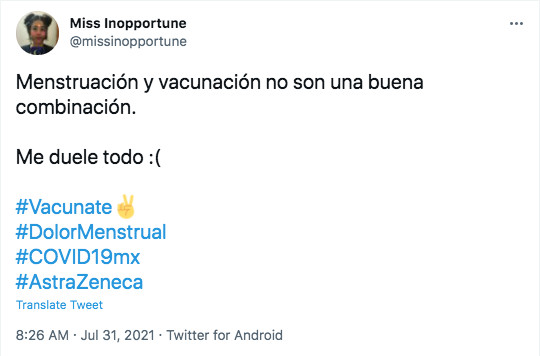 Tweet de una de las afectadas / TWITTER