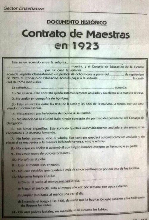 Contrato completo de maestras españolas de 1923 / CG