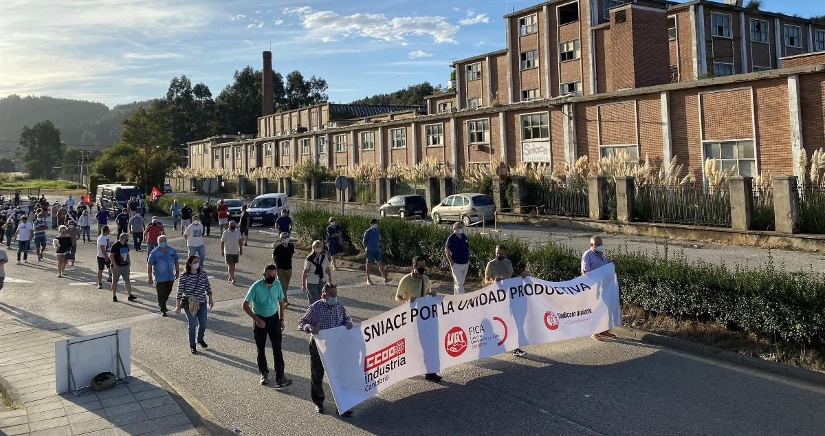 Manifestación de los empleados de SNIACE / EP