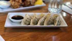 Un plato de gyozas con salsa de soja / Reeet Jank en UNSPLASH