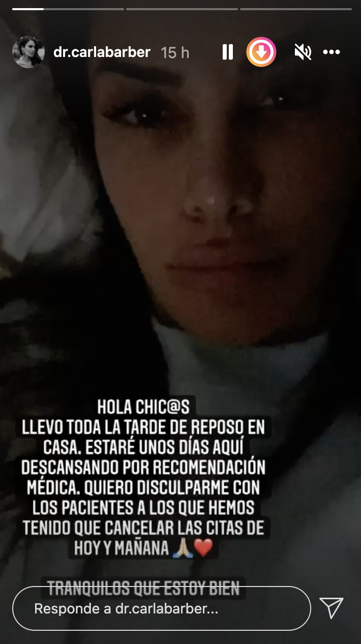 Historia de Carla Barber en Instagram / @dr.carlabarber