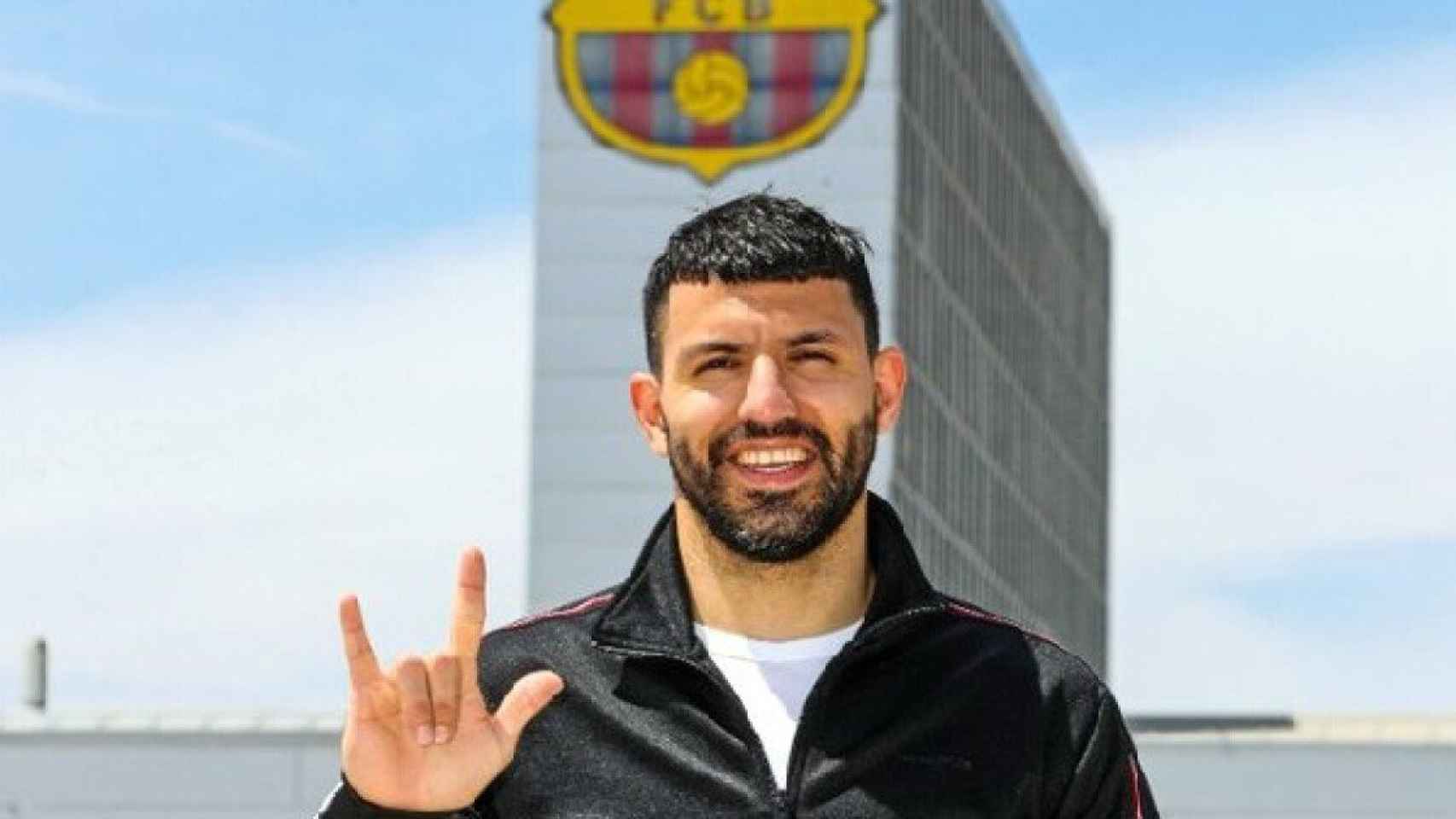 El 'Kun' Agüero en la presentación del Barça / FCB