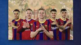 Los jugadores del Barça en una acción promocional / FC Barcelona