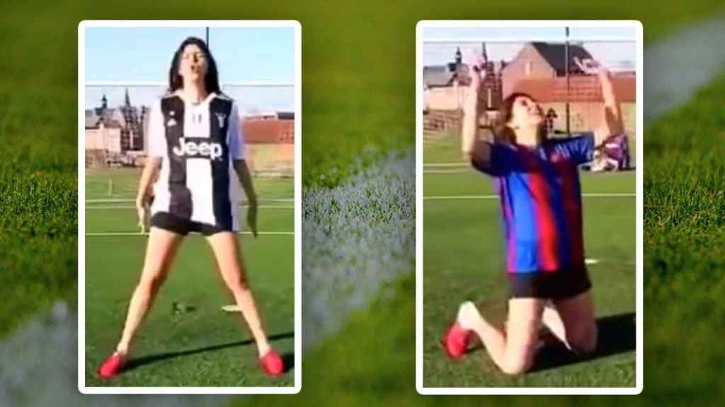 La imitadora de Messi y Cristiano Ronaldo