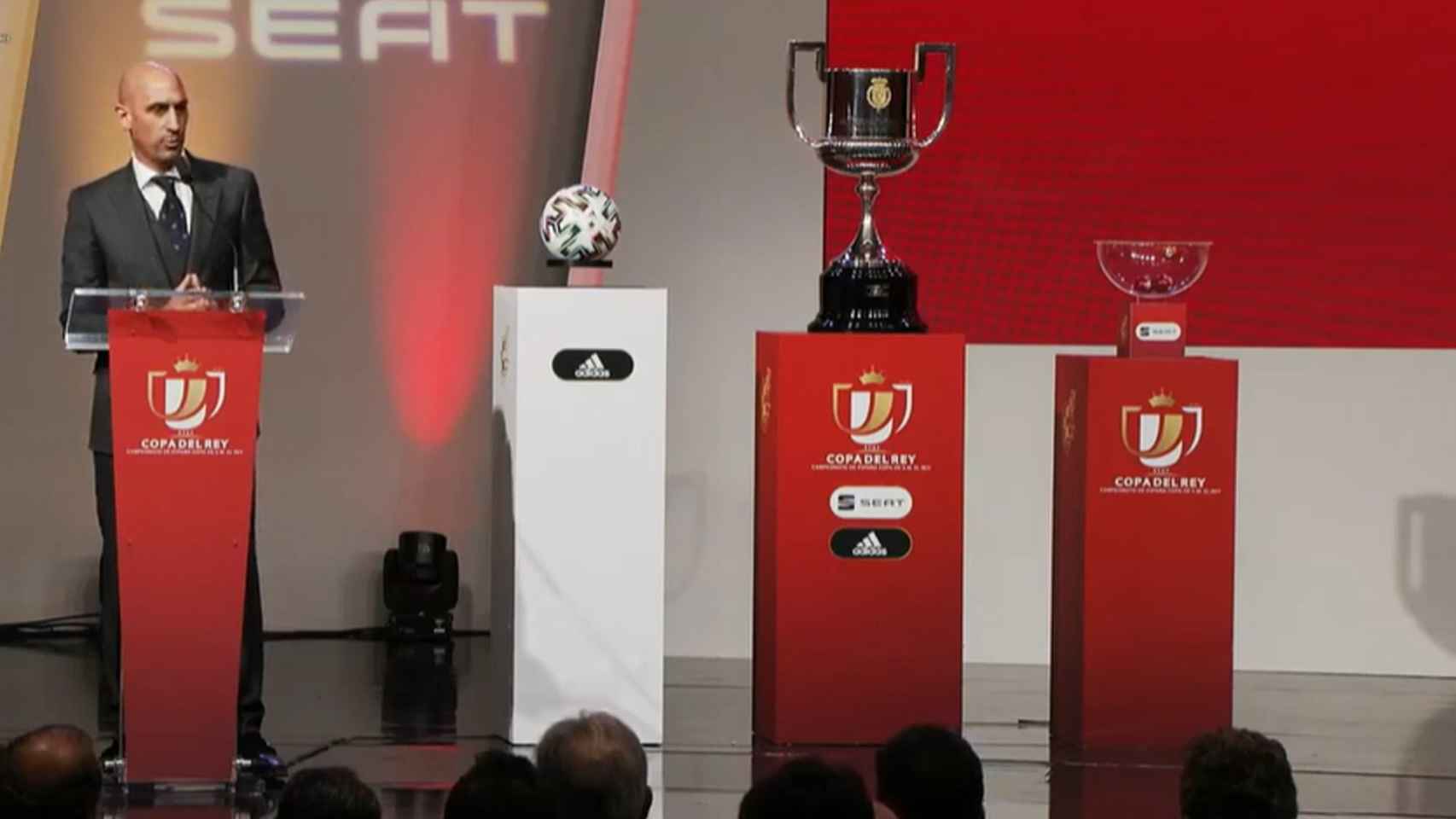 Rubiales presentando la final de la Copa del Rey / RFEF