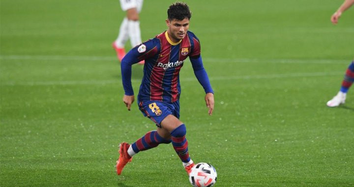 Lucas De Vega durante el partido del Hospitalet - Barça B / Redes