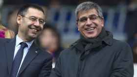 Bartomeu y Mestre en el palco del Camp Nou / EFE