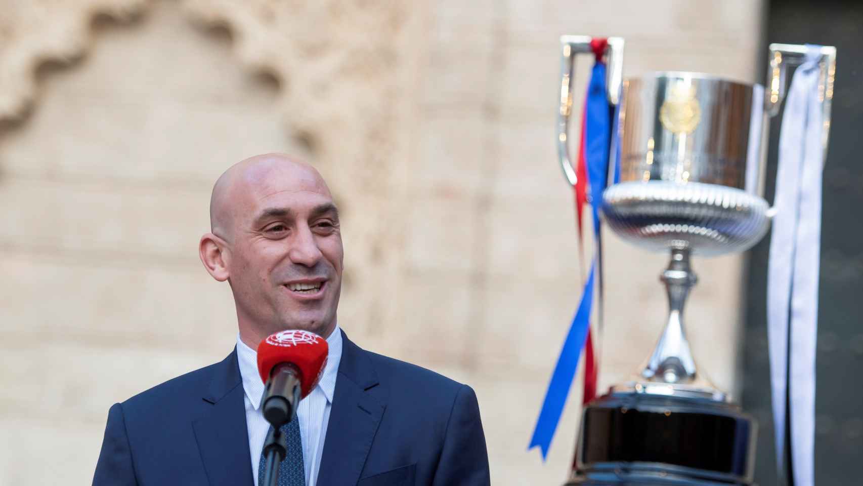 Luis Rubiales en una aparición pública antes de la final de la Copa del Rey / EFE