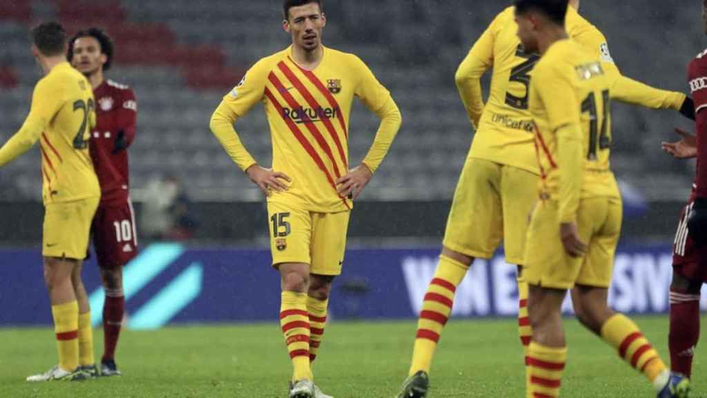 Lenglet, cabizbajo tras una derrota del Barça / REDES