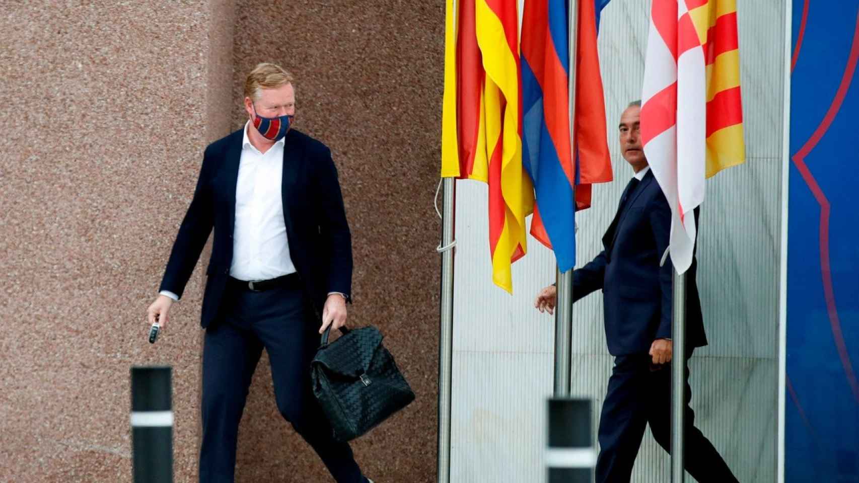 Ronald Koeman i Rafa Yuste tras la reunión / EFE