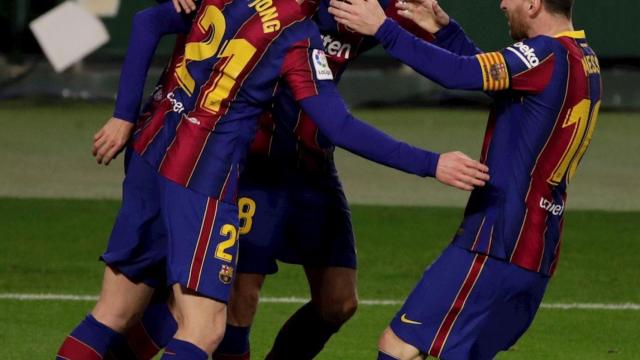 Leo Messi celebra un gol del Barça / EFE