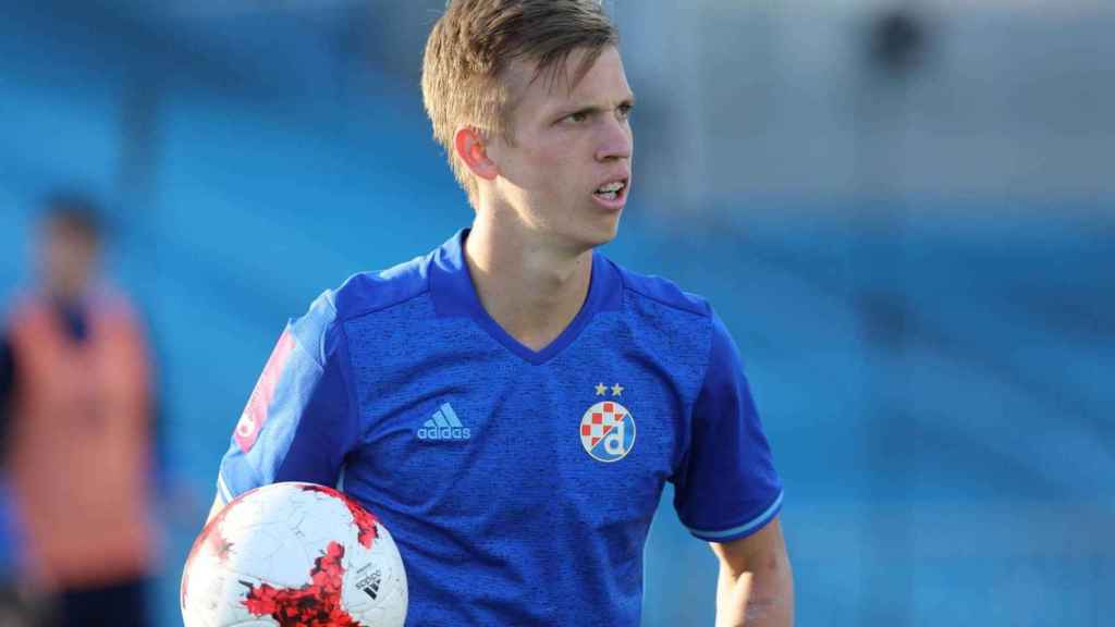 Dani Olmo en un entrenamiento con el Dinamo de Zagreb / EFE