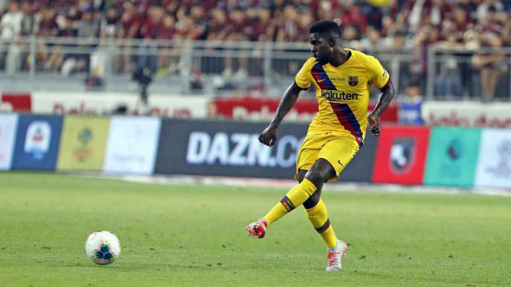 Samuel Umtiti jugando contra el Vissel Kobe / FC Barcelona